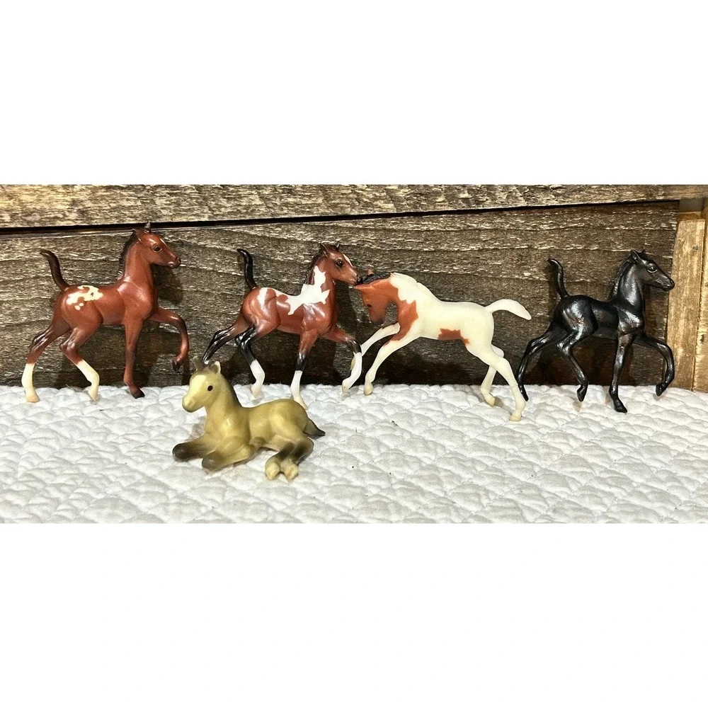 Breyer Mini Whinnies Horse Pony Foal Lot Brown 5 Ponies